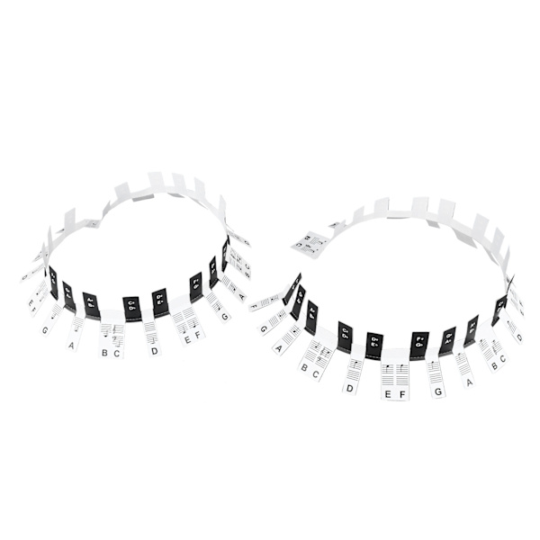2 sett Piano Keyboard Sticker PVC Clear Print Fjernbar 88 Key Piano Sticker for nybegynnere barn