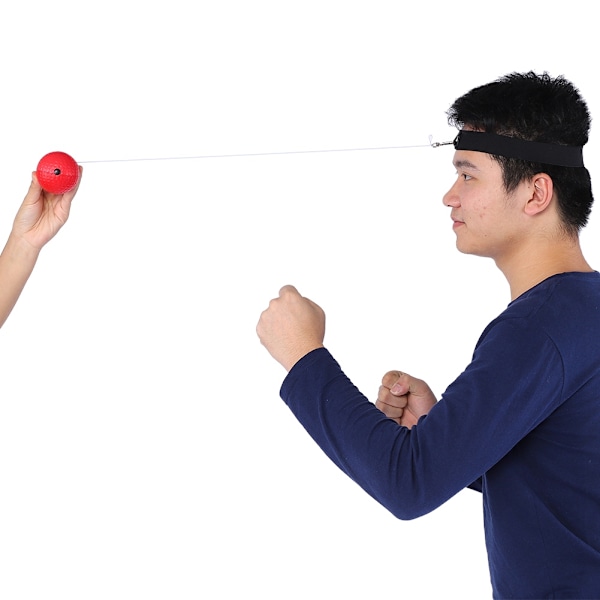 Bokseudstyr Fight Punch Reflex Ball med pandebånd til boksetræning Stress Relief Rød