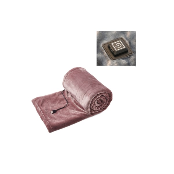 Enkelt 5V USB elektrisk teppe, lavspent liten elektrisk madrass, 100 x 80 cm, rosa