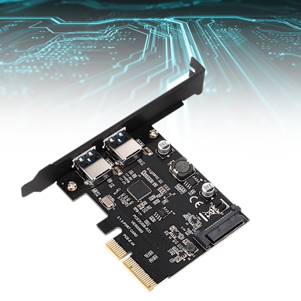 USB3.2 Laajennuskortti TYPE‑C+TYPE‑A Pöytäkoneen Laajennuskortti ASMedia ASM3142 10Gbps