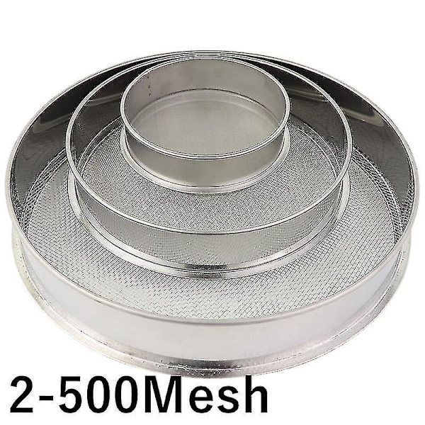 304 Stainless Steel Lab Sieve Kit - 2-500m Round Aperture Sifters and Shakers for Flour Filtration 10cm Diameter 500 Mesh 0.03mm