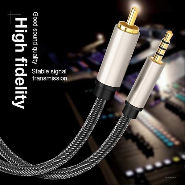 3.5mm Digital Audio Coaxial Cable HD RCA Lotus Head Conversion Cable for Stereo Receiver Speaker Projector