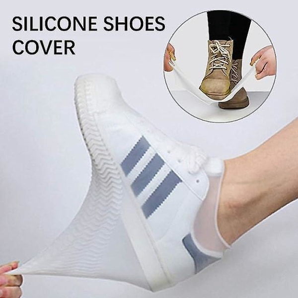 Vanntette gjenbrukbare skotrekk - Anti-skli silikon-slip-ons for å holde skoene tørre