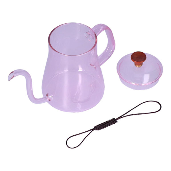 Lang Tud Kettle Stor Kapacitet Varmebestandig Let at Rengøre Lang Mund Kaffe KandePink