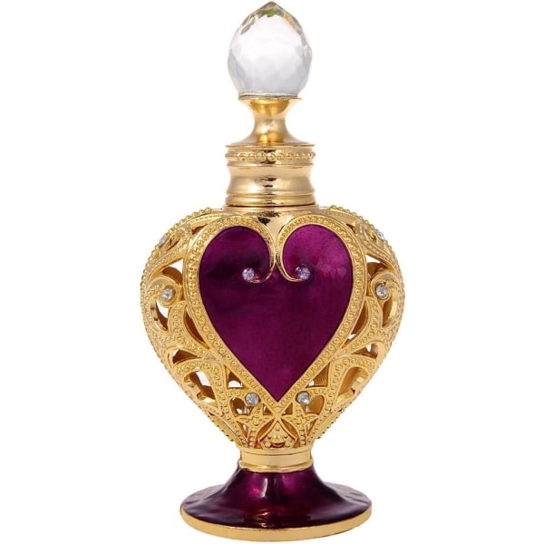 Hjerteformet Yufeng emalje påfyllbar tom parfymeflaske (lilla)