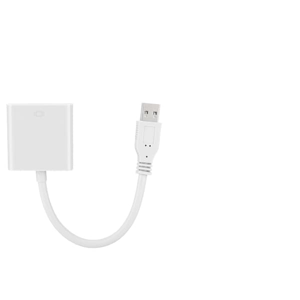 USB 3.0 - VGA-sovitinkaapeli Win 7/8 -järjestelmälle (valkoinen)
