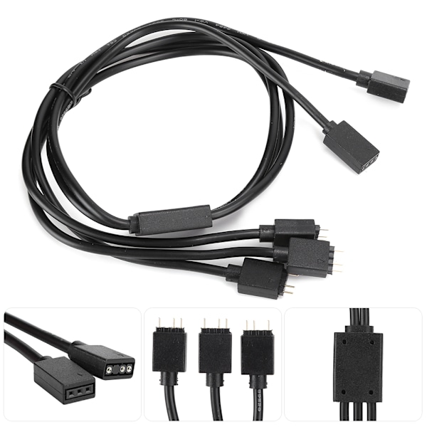 3PIN 5V ARGB Jakokaapeli Tuulettimen Adapterikaapeli LED-nauhan Liitinkaapeli Johto ARGB 1‑to‑3