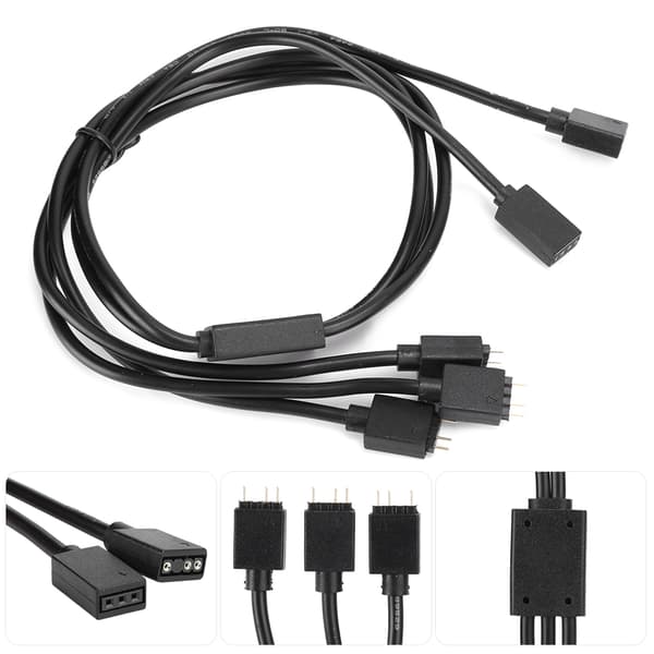 3PIN 5V ARGB Splitterkabel Vifteadapterkabel LED Strip Koblingskabel WireARGB 1‑til‑3