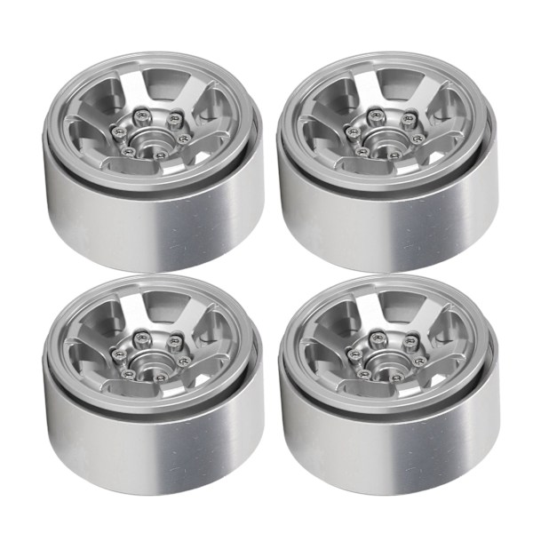 4 st 1,9 tum RC Beadlock Hjulnav Aluminiumlegering CNC RC Hjulfälgar Navbyte för Axial SCX10 för Hsp Silver