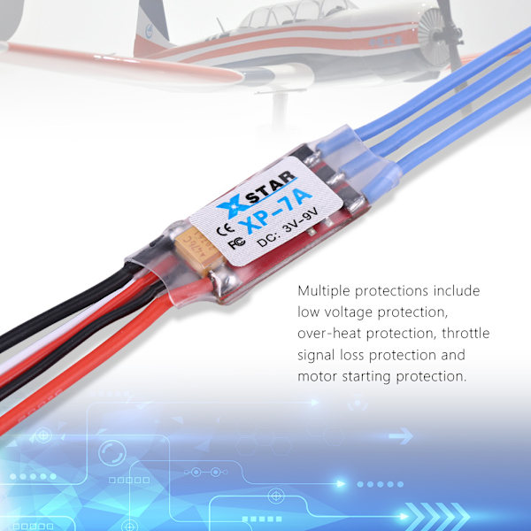 Elektroninen nopeudensäädin RC ESC -lisävarusteet helikopterille, nelikopterille, droonille (7A)