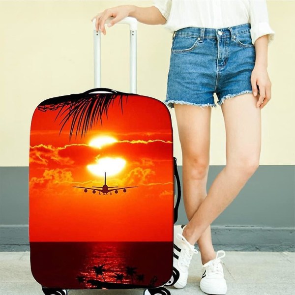 Trykt vaskbart polyester kuffertbetræk til 22-24 tommer rejsekufferter og vogne, XL (30-32 tommer) elastisk beskytter