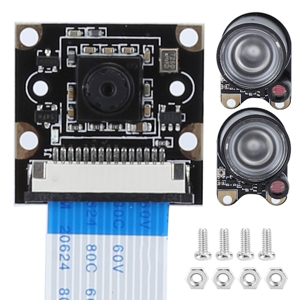 5MP Yönäkö Kamera valoherkällä valolla, sopii Raspberry Pi 4b 3b 2b b:lle (Yönäkö Kameravalo)