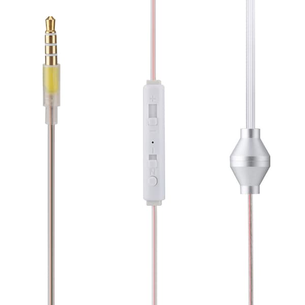 In-ear headset med luftrør og mikrofon til iOS og Android, gennemsigtig, enkelt