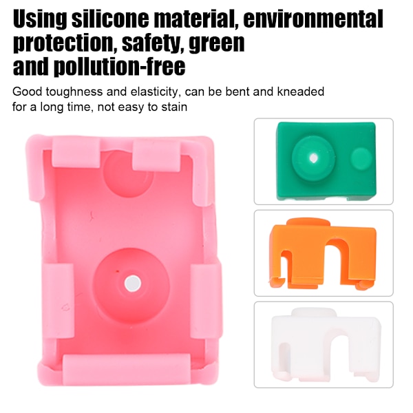 8 st Silikonfodral Högtemperaturtålighet Värmeblocksöverdrag 3D-skrivartillbehör