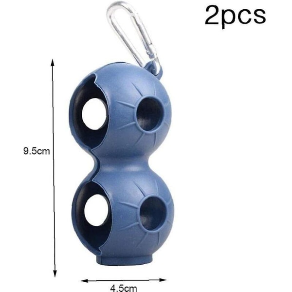 2-pack bärbar golfbollshållare, silikonhållare för golfboll med bälte