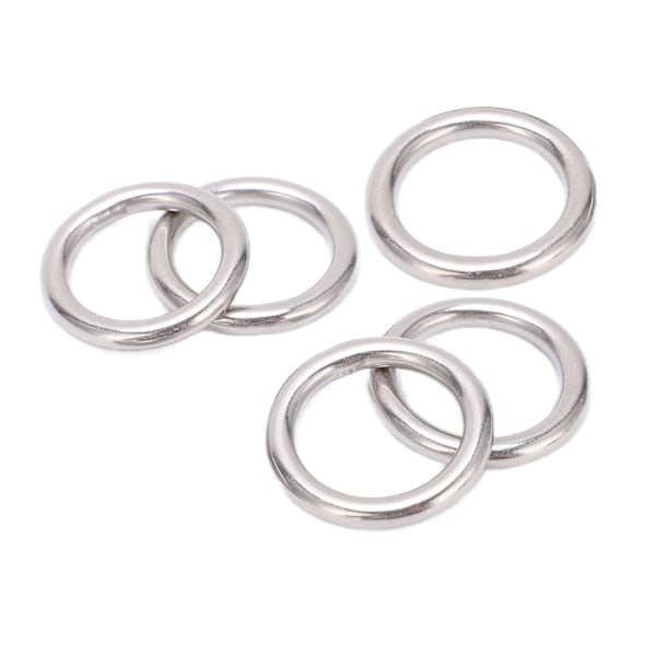 5 stk 304 rustfritt stål, runde O-ringer, sømløs, sømløs metall O-ring for seiling, dykking, 5x25 mm