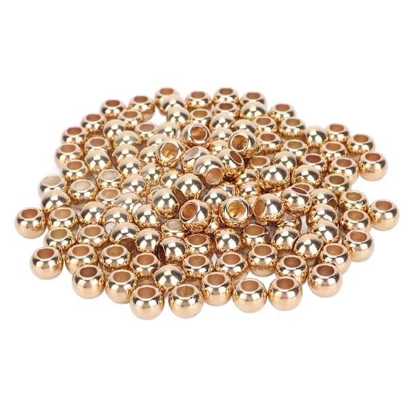 200 st Resin Pärlor Bred Användning Glansig Yta Robust Hållbar Livfull Färg Hantverkspärlor för Smycken Kläder Väska 12mm Guld