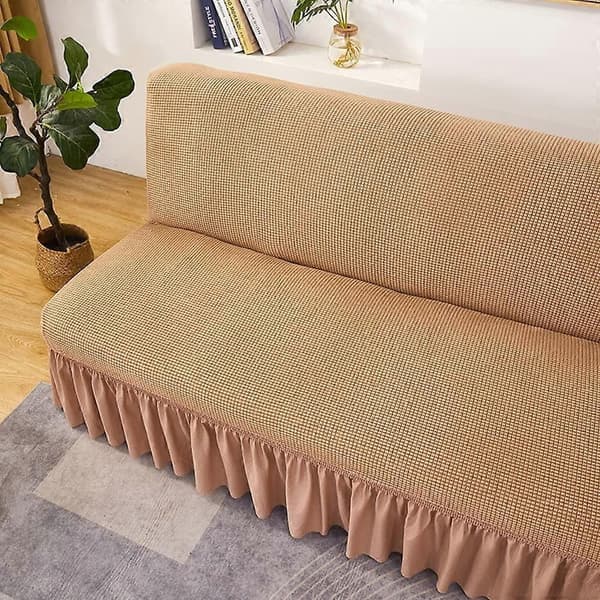 Armless Sofa Cover Stretch Sofa Cover Pink