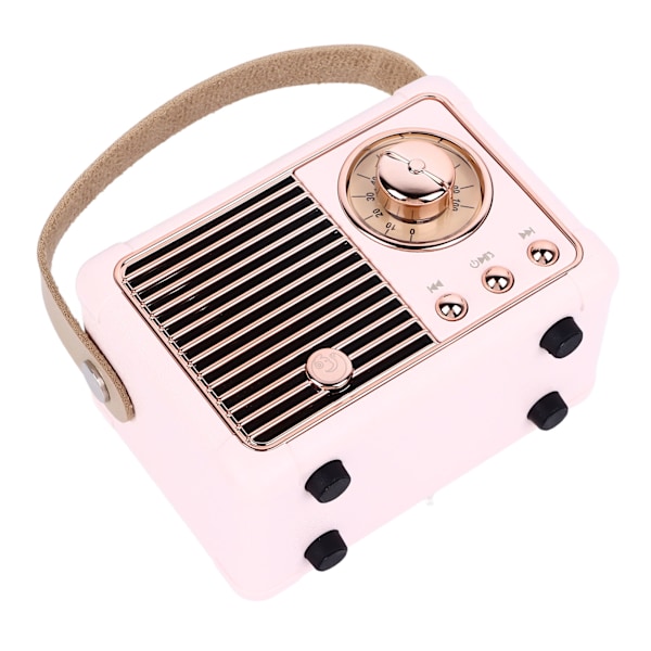 Retro Bluetooth Højttaler Kraftfuld Subwoofer Effekt Bærbar Mini Udendørs Trådløs Højttaler Pink