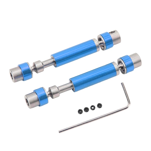 2 st Drivaxlar Fram Bak Mitt Aluminiumlegering Slitstark Rostfri Transmissionsaxel för FMS 1/24 FCX24 Blå