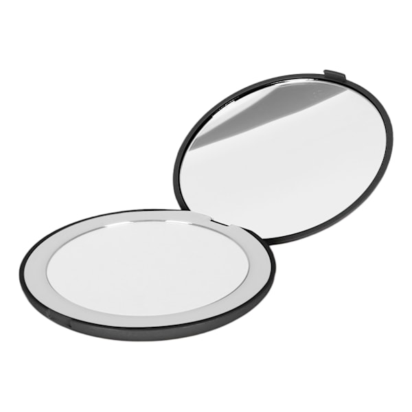 3,5 tommer LED-spejl 1X 10X forstørrelse dobbeltsidet makeup-spejl til hjemmet rejse indbygget batteri sort