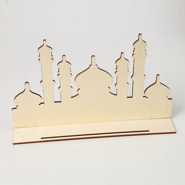 Wooden Eid Al-Fitr Castle DIY Home Decoration Craft Gift