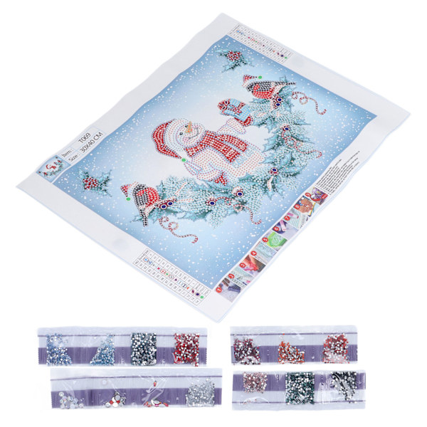 Diamond painting DIY Christmas Snowman 5D Diamond painting Broderi Dekorativ målning
