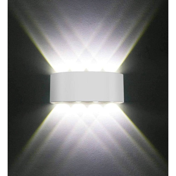 Modern 8W Varmvit 3000k Aluminium LED Vägglampa för Vardagsrum Sovrum Hall Trappa Kök Matsal (Cool White-8w)
