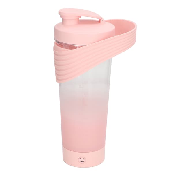 Shakerflask USB oppladbar kraftig silikon for protein kaffe melkeshaker 800ML rosa