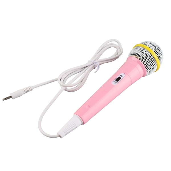 Bærbar lyserød karaokemikrofon til børn - lav forvrængning, 3,5 mm stik, perfekt musiklegetøj til børn, der synger til familiefester