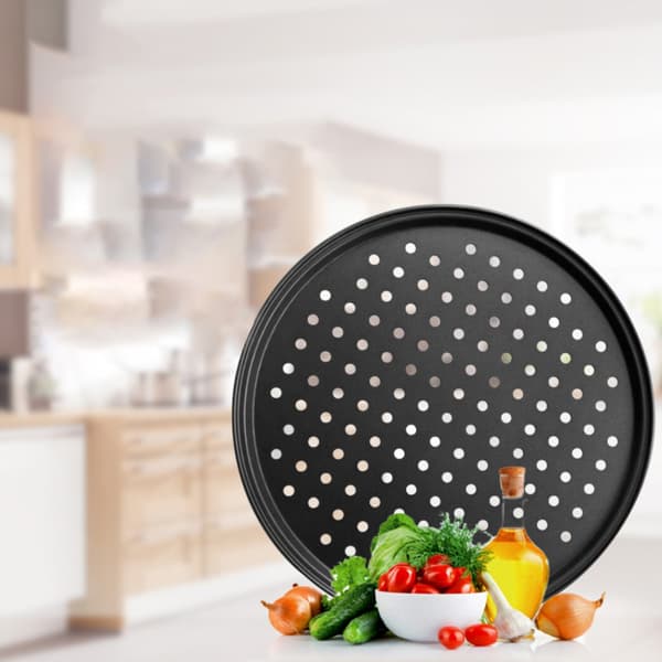 Pizzaform med slippbelegg, pizzabrett, rund pizzabakeform, solid bakeverktøy