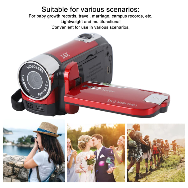 4K 48MP DV-kamera 2,7 tuuman TFT-käännettävä näyttö 16x digitaalinen zoom-videokamera USB kaapelilla
