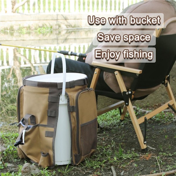 Udendørs Camping Spand Organizer Stor Kapacitet Fiskeudstyr Taske Opbevaringstaske Havepose til Fiske Camping Vandreture