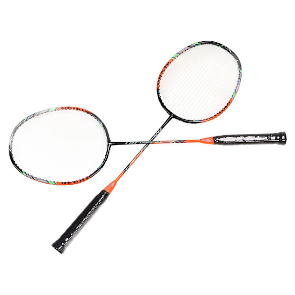 2 kpl Hiilikuitu Badmintonmailaa Ultrakevyt Aikuisten Harjoitteluun Kilpailuun Virkistykseen Oranssit