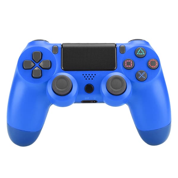Plast ABS V2 Program Intelligent Trådløs Bluetooth Gamepad Spillkontroller med Hodetelefonhull for PS4 Blå