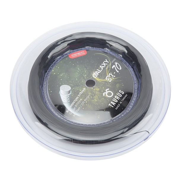 POWERTI BX70 Badminton Racketstrenger Høy Elastisk Nylon Badminton Racketstreng 0,7 mm Badmintonstreng 200m Spole Svart