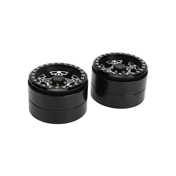 2 kpl 2,2 tuuman RC alumiini Beadlock vanteet 5-puolainen metalli navat Axial SCX10 1/10 RC Crawler autolle Musta