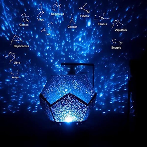 Stjärnhimmel Projektionslampa Hem Planetarium Projektor Nattljus Galaxy 3D-lampa för barns sovrum