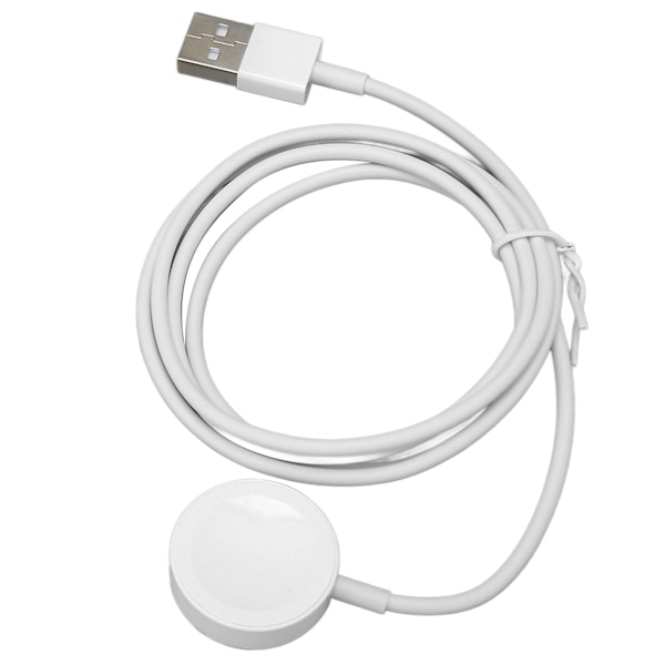 Klokkeslader USB Magnetisk Lading 2.5W Hurtig Lading Klokkesladd for IOS Watch Series 8 7 6 5 4 3 2 1 SE Hvit Rund