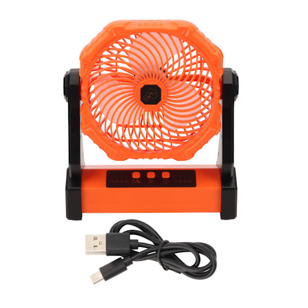 Camping Fan 3 hastighedstilstand 3 blade USB-opladning 10000mAh 270 graders drejelig teltventilator til camping picnic rejse