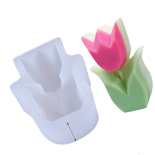 Handgjord 3D silikonblommaform miljövänlig blomformad silikonform för DIY-hantverk 75x102x37mm