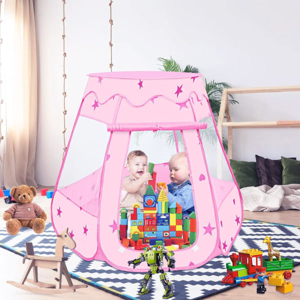 Pink--ente lasten leikkikenttä, 115 x 93 cm kokoontaitettava pallopallo, pop up pallopalloallas, toddler leluja lahjat säilytyspussilla (pallot eivät sisälly)