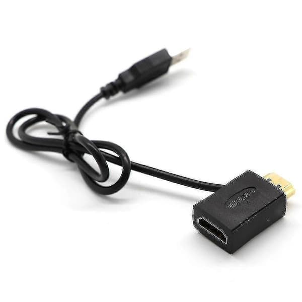 Kompatibel HDMI Han Til Hun Stik + USB 2.0 Opladerkabel Forlænger