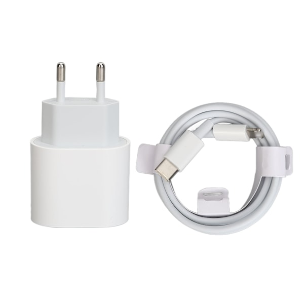 20W Type C-lader med 1m kabel Rask lading for telefoner, nettbrett, hodetelefoner EU-plugg 100 til 240v