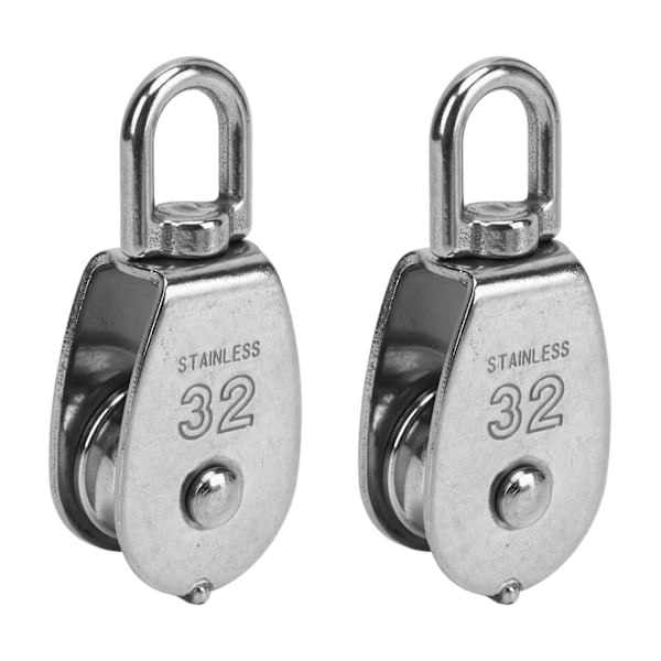 2-pack Roterande Block med Hjul i 304 Rostfritt Stål, Enkelt Rep, Arbetsbesparande för Hemmafitness