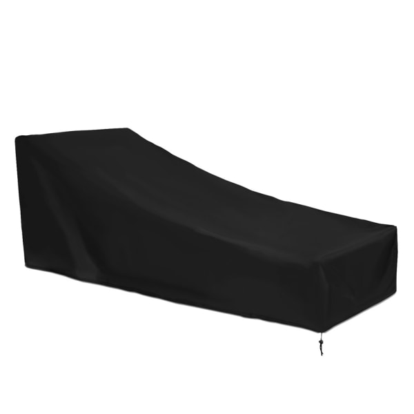 Udendørs Vandtæt Folde Chaise Lounge Chair Cover Anti rust (210D ydre sort & indre sølv)