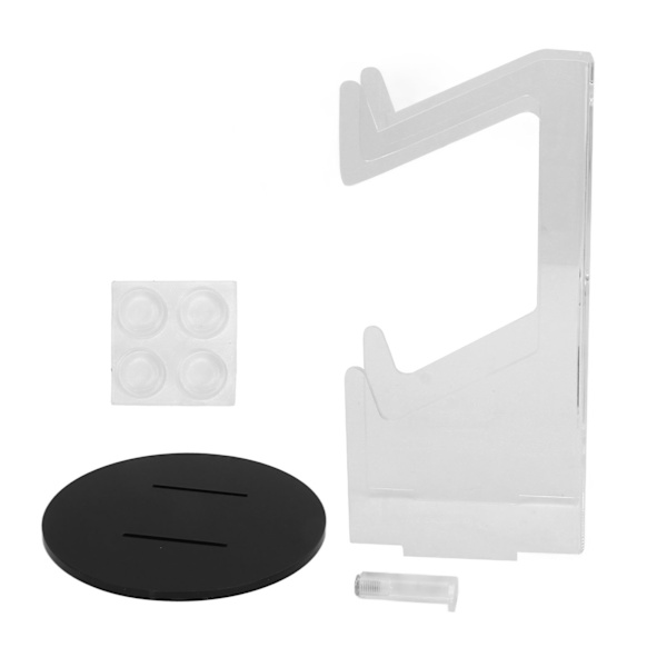 Spelkontrollhållare Akryl Stabil Platsbesparande Headset Controller Stativ för Skrivbord Present Transparent och Svart Rundad Botten