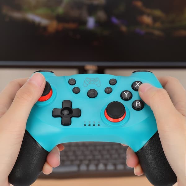 Trådløs Bluetooth Spillkontroll Gamepad med Vibrasjon 6-Akse Somatosensorisk for Switch Hostgreen