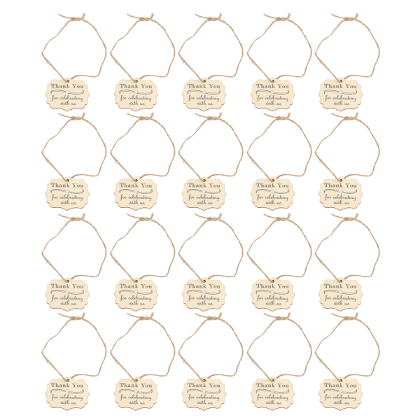 20 uppsättningar Tacketikett i trä Gör-det-själv-hantverk Trä tacksägelsegåva-inslagningsetikett Kortdekoration med rep