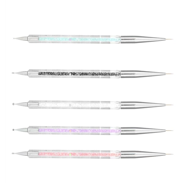 5 kpl Double Heads Crystal Dotting manikyyrityökalut Maalaus Dot Pen Nail Art Paint Set